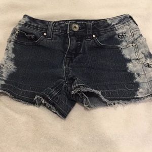 Justice Blue denim distressed bleached Jorts
